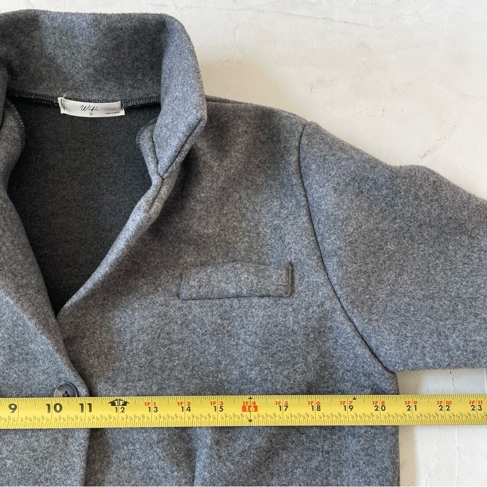 Korean crop flannel grey jacket size 4 made in Korea NWT - Picture 4 of 7